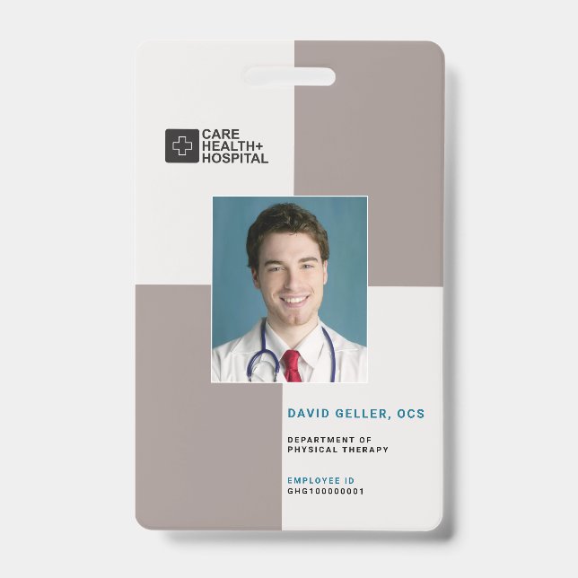 Badge Blocs Code personnel Médicale + Code-barres | vert (Avant)