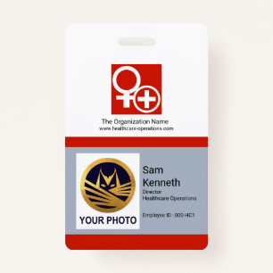 Badge Blocs de colonne rouge blanche Modèle photo Médica