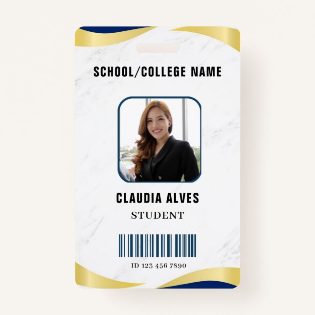 Badge Blue and Gold Modern Student Portrait Company (Devant)