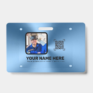 Badge Blue moderne minimaliste photo professionnelle QRc