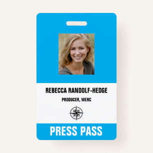 Badge BLUE SPECIAL EVENT PRESSE PASS and Photo I.D.