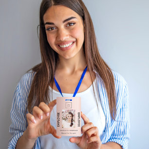 Badge Blush or rose gold employé de l'entreprise de phot