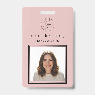 Badge Blush Rose Logo Photo Maquillage Moderne