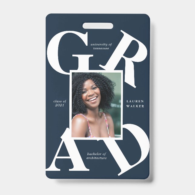 Badge bold script couleurs de l'école faire-part (Avant)