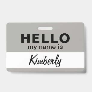 Badge Bonjour, je m'appelle - Nom de l'employé de script