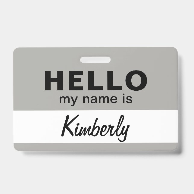 Badge Bonjour, je m'appelle - Nom de l'employé de script (Avant)