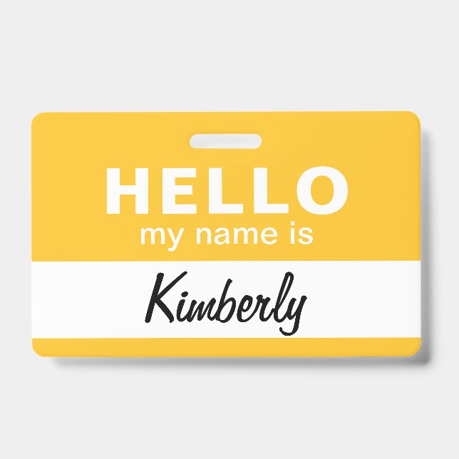 Badge Bonjour, je m'appelle - Nom de l'employé de script (Avant)