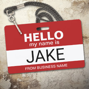 Badge Bonjour Mon nom est Jake - drôle costume halloween