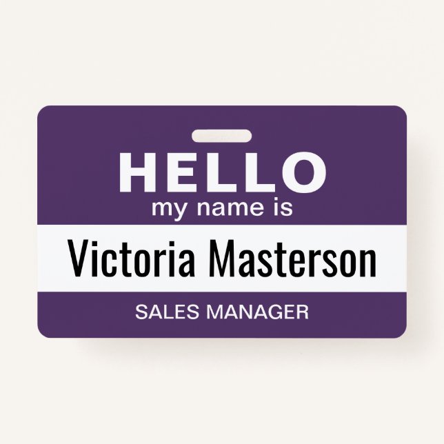Badge Bonjour Mon Nom Est - Nom Professionnel Personnali (Devant)