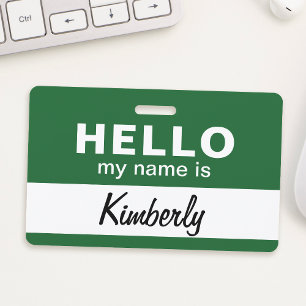 Badge Bonjour Mon Nom Est - Script Personnalisé Nom De L
