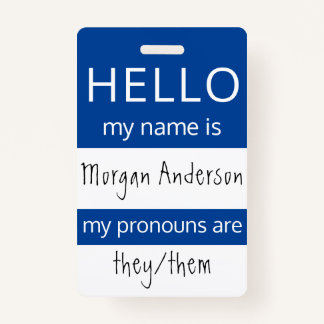 Badge BONJOUR personnalisé Mon nom Pronounouns est un ba