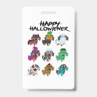 Badge Bonne Halloweenie Tee Halloween Dachshund Chien Id