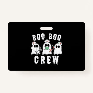 Badge Boo Boo Crew Funny Nurse Ghost Costume Halloween