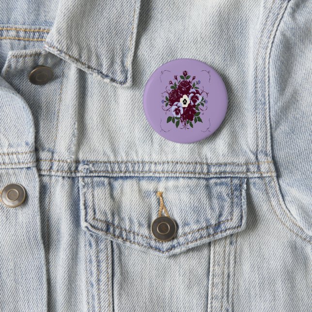 Badge  - Bouquet de Violettes  2 Inch Round Button (In Situ)