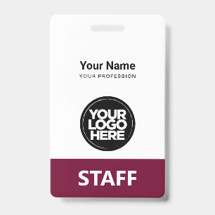 Badge Bourgogne Nom de l'employé Logo commercial Code Qr