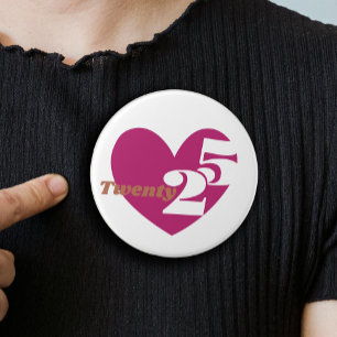 badge bouton 2025 nouvel an amour vingt 25
