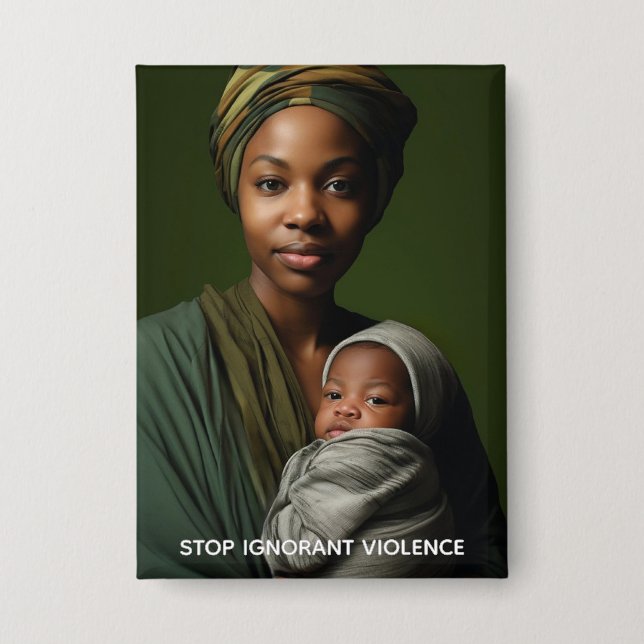 Badge Bouton Arrêter la violence ignorante (Recto)