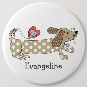 Badge Bouton Bouton de chien de saucisse personnal
