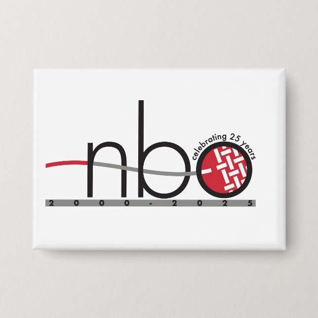 Badge Bouton Carré du 25e anniversaire de la NBO (Recto)