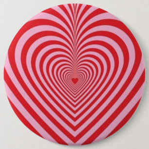 Badge Bouton - Cœurs Illusion d'Optique
