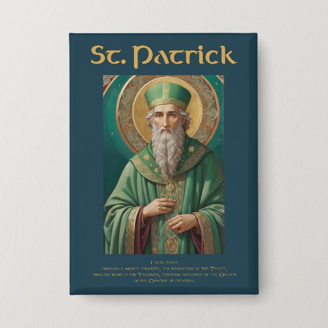 Badge Bouton de prière catholique St Patrick (Recto)