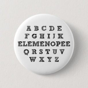 Badge Bouton Drôle Alphabet Elemenopee
