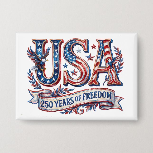 Badge Bouton du 250e anniversaire des États-Unis d'Améri (Recto)