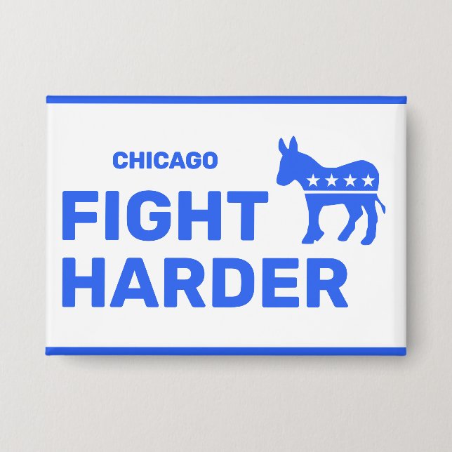 Badge Bouton Fight Harder™ (Customisez-le!) (Recto)