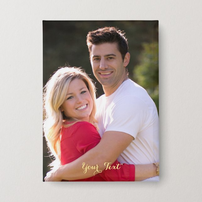Badge Bouton Flair Créer Couple Kids Photo Pin Personnal (Recto)
