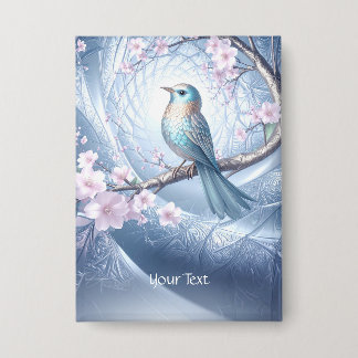Badge Bouton floral Blue Bird