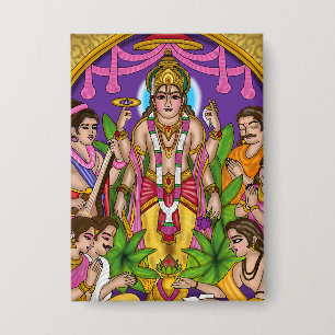 Badge Bouton Lord Vishnu Satyanarayan