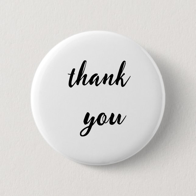 Badge Bouton Minimaliste Merci – Écriture noire o (Devant)