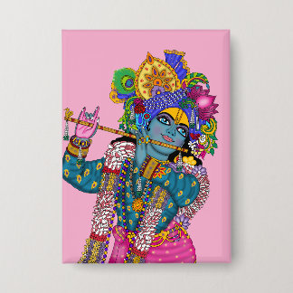 Badge Bouton Seigneur Krishna