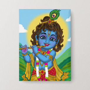 Badge Bouton Seigneur Krishna
