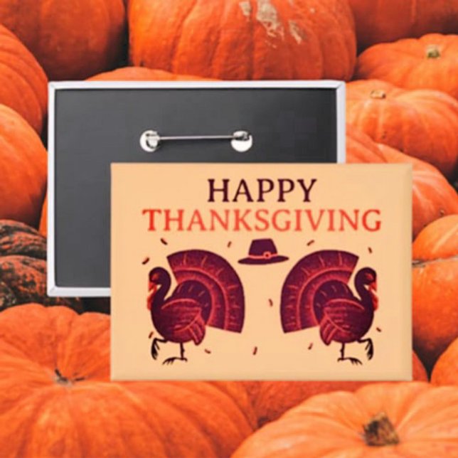 Badge Bouton Turquie bon thanksgiving (Créateur téléchargé)
