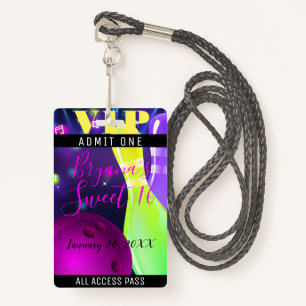 Badge Bowl Glow Bowl Anniversaire Fête Light VIP Pass
