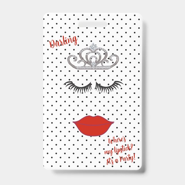 Badge BRIDE & CO Tiara Party Entrée VIP Pass Party (Avant)