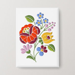 Badge Broderie Kalocsa - Art populaire hongrois