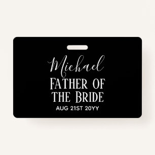 Badge BUDGET Bestman Groomsmen Cadeaux Noir Blanc