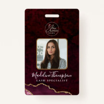 Burgundy Agate Marble Business Logo Entreprise ID