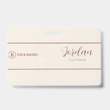 Burgundy Cream Logo de serveur de restaurant ID em