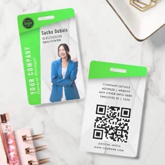 Badge Business Identification Card with QR Code