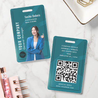Badge Business Identification Card with QR Code