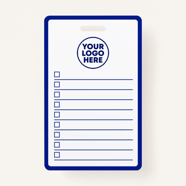 Badge Business Logo Navy Blue Whiteboard To Do List (Devant)