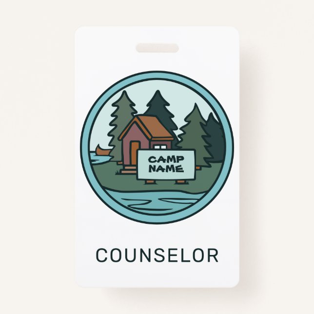Badge cabine de l'île du camp d'été pour les jeunes avec (Devant)