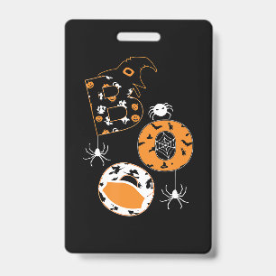 Badge Cadeau araignée   Masque Boo Chapeau de sorcière a