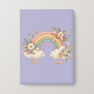 Badge Cadeau Arc-en-ciel à l'aquarelle – Nuage Charmant
