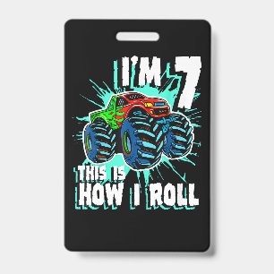 Badge Cadeau d'anniversaire de 7 ans pour Monster Truck 