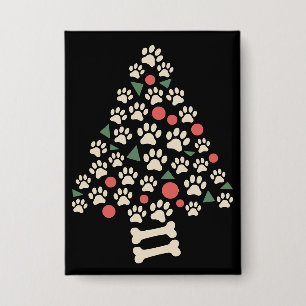 Badge Cadeau de Noël pour amateur de chiens Arbre de pat