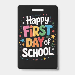 Badge Cadeau de vie d'enseignant Jour heureux du premier